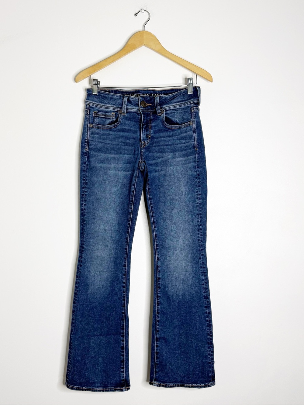 American Eagle Kick Boot Super Stretch Jeans Women’s 4 Short Dark Wash Bootcut